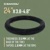 Bakcou - 24x4 Heavy-Duty Fat Tire Tube - Military-Grade Butyl Rubber, Schrader Valve, 3.5mm Thickness - Compatible with Electric & Mountain Bikes view 2