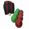 BuyBocceBalls Listing - Made in USA, Premium Quality Engraved Tournament Bocce Set - 110mm Green and Red Balls, Nylon Bag, 998 Grams (2 lbs. 3.2 oz.). Various Bag Colors view 1