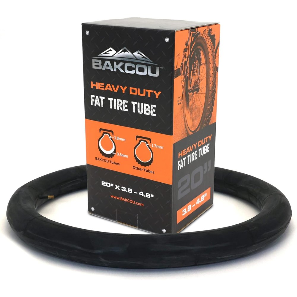 Bakcou - 20x4 Heavy-Duty Fat Tire Tube - Military-Grade Butyl Rubber, Schrader Valve, 3.5mm Thickness - Compatible with Electric & Mountain Bikes