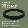 Bakcou - 20x4 Heavy-Duty Fat Tire Tube - Military-Grade Butyl Rubber, Schrader Valve, 3.5mm Thickness - Compatible with Electric & Mountain Bikes view 2