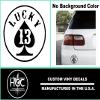 2 Pack - Lucky 13 | Decal Vinyl Sticker Graphics for Car Truck SUV Van Wall Window Laptop | 5.5" Width by 5.5" Height HGC1575.070M Matte Black view 2