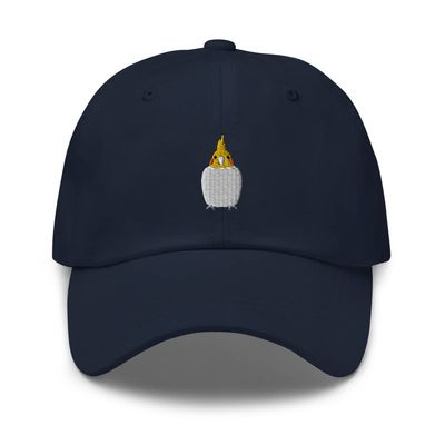 Cockatiel hat, Embroidered Unisex hat, Cockatiel Gifts for Bird Lovers, Women and Men, Cockatiel mom dad hat. Navy