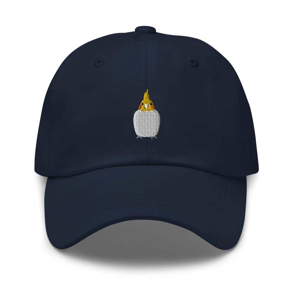 Cockatiel hat, Embroidered Unisex hat, Cockatiel Gifts for Bird Lovers, Women and Men, Cockatiel mom dad hat. Navy