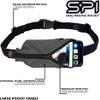 SPIbelt Running Belt for Women Men, Phone Holder for Running, Running Fanny Pack, Holder for Phone, Running Waist Pack, Adjustable Waist, [Fits All Phones]. Black White Polka Dot/Black Zipper view 4