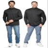 Men's Long Sleeve Mock Neck Turtleneck Black 3X view 2