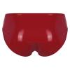 dPois Men's Leather Boxer Briefs Thong Metallic Shiny Bulge Pouch Underwear Latex Hot Pants Clubwear Red Medium view 2