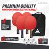 JOOLA Advanced Premium Ping Pong Paddles Set of 4 - Professional Table Tennis Paddles, 6 Advanced Training 3 Star Ping Pong Balls, and Carrying Case - Tournament Level - Indoor and Outdoor Compatible view 2