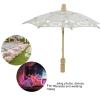 Wood Lace Bridal Umbrella Cotton Embroidery Handcrafted Parasol White Umbrella Wedding Tea Party Decoration Photo Lady Costume Supply (Milk White), Umbrella for Wedding, Umbrella for Wedding, Wood L view 2