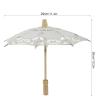 Wood Lace Bridal Umbrella Cotton Embroidery Handcrafted Parasol White Umbrella Wedding Tea Party Decoration Photo Lady Costume Supply (Milk White), Umbrella for Wedding, Umbrella for Wedding, Wood L view 4