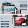 Weight Rack For Dumbbells Storage - Home Gym Storage Yoga Mat Storage Rack Workout Equipment Storage Rack for Kettlebells, Multifunction Exercise Equipment Gym Rack Organizer with Wheels and Hooks view 3
