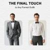 SURVODJA Men Bow Tie Adjustable Length Wedding Male Fashion Boys Satin Black Bow tie one size Black1 view 2