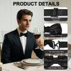 SURVODJA Men Bow Tie Adjustable Length Wedding Male Fashion Boys Satin Black Bow tie one size Black1 view 4