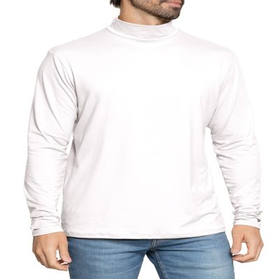Men's Long Sleeve Mock Neck Turtleneck White 3X
