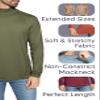 Men's Long Sleeve Mock Neck Turtleneck White 3X view 4