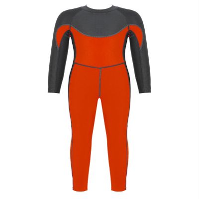 Daenrui Kids Girls Boys Color Block One-Piece Full Body Swimwear Sun Protection Surfing Rash Guard Swimsuit Orange 6 Years