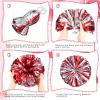 Deekin 12 Pcs Cheerleading Pom Poms Cheerleader Squad Spirited Fun Pompoms 12 Inch Metallic Foil Cheer Pom Poms with Handle Flowers for Sport Team Dance Costume Party 50g Weight Each(Red and Silver) view 3