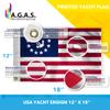 AGAS US Yacht Ensign Flag - 12 x 18 Inch - Printed 200D Nylon - Stitched Edges - Brass Grommets Canvas Heading - USA Boat Ensign Flag. view 2