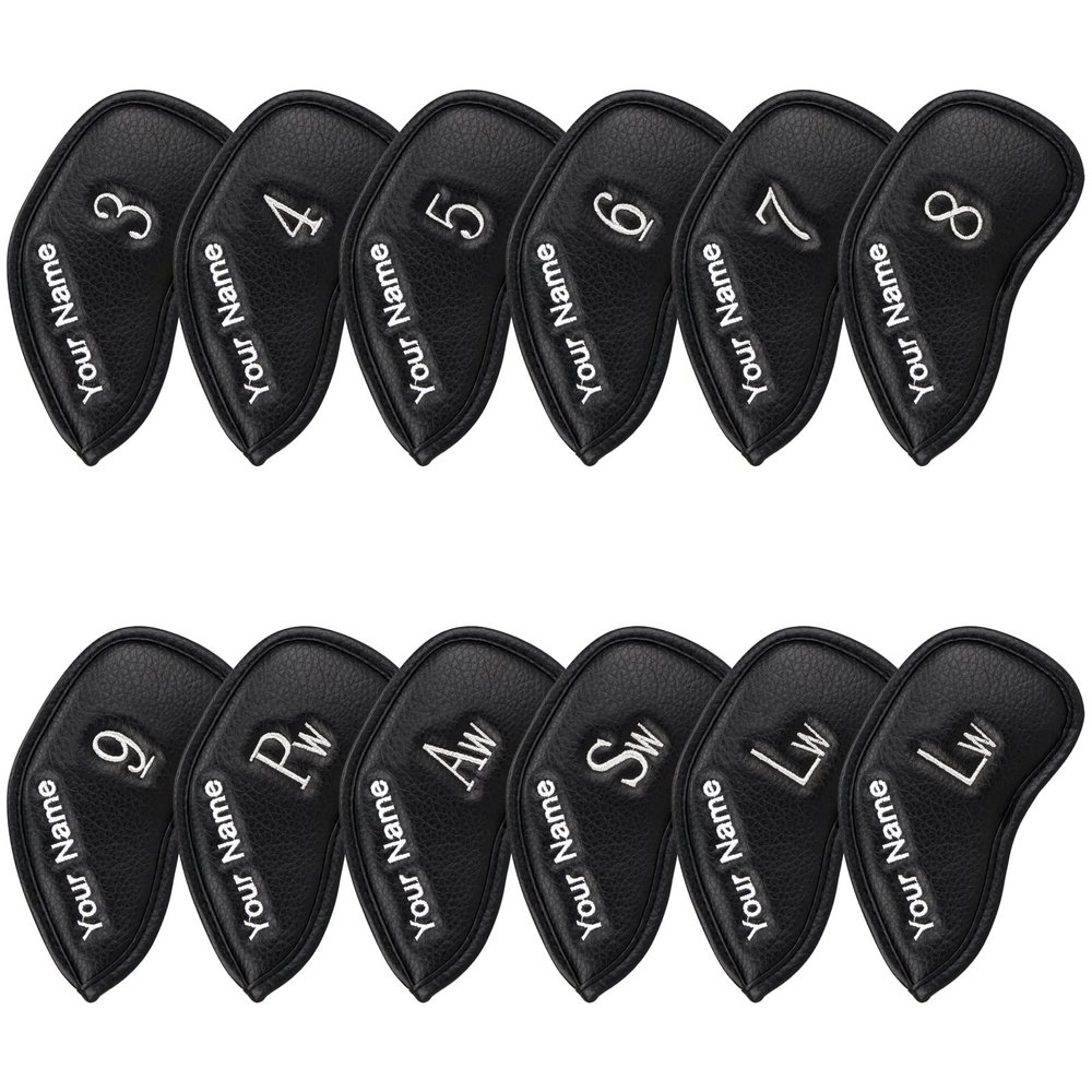 Custom Golf Club Covers 12pcs/Set Golf Iron Headcover Set for Left Handed Golfer (for Left Custom 12pcs/Set)