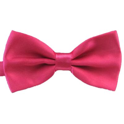 SURVODJA Men Bow Tie Adjustable Length Wedding Male Fashion Boys Satin Bowties one size Rose