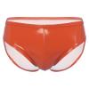 dPois Men's Leather Boxer Briefs Thong Metallic Shiny Bulge Pouch Underwear Latex Hot Pants Clubwear Orange Large view 1