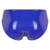 dPois Men's Leather Boxer Briefs Thong Metallic Shiny Bulge Pouch Underwear Latex Hot Pants Clubwear Blue Medium view 2