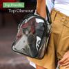 Clear untinted crossbody bag stadium approved men and women for festivals arenas and sporting events, Black view 2