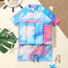 Kids Baby Boy Girl Float Suit with Adjustable Buoyancy Floatation Swimsuit Floating Swimwear Bathing Suit Toddler Float Swim Vest with 8 Removable Buoyancy Stick Blue + Colorful 2-3 Years view 2