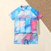 Kids Baby Boy Girl Float Suit with Adjustable Buoyancy Floatation Swimsuit Floating Swimwear Bathing Suit Toddler Float Swim Vest with 8 Removable Buoyancy Stick Blue + Colorful 2-3 Years view 3