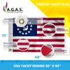 AGAS US Yacht Ensign Flag - 30 x 48 Inch - Printed 200D Nylon - Stitched Edges - Brass Grommets Canvas Heading - USA Boat Ensign Flag. view 2