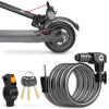 SEWAY Scooter Lock Cable for Xiaomi Mijia M365 ES Series, Bicycle Combination Locks Coiled Chain Lock Basic Self Coiling Core Steel Wire 4 ft. Long 1/3 inch Fit for M365/ES1/ES2/ES3/ES4 view 1