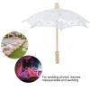 Wood Lace Bridal Umbrella Cotton Embroidery Handcrafted Parasol White Umbrella Wedding Tea Party Decoration Photo Lady Costume Supply (White), Umbrella for Wedding, Umbrella for Wedding, Wood Lace B view 2