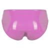 dPois Men's Leather Boxer Briefs Thong Metallic Shiny Bulge Pouch Underwear Latex Hot Pants Clubwear Hot Pink X-Large view 2