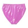 dPois Men's Leather Boxer Briefs Thong Metallic Shiny Bulge Pouch Underwear Latex Hot Pants Clubwear Hot Pink X-Large view 4