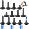 12 Pieces Golf Range Tees Set Rubber Golf Tees for Mats Driving Range 6 Pieces for Practice Mat Mixed Size(Black and White Blue) view 1