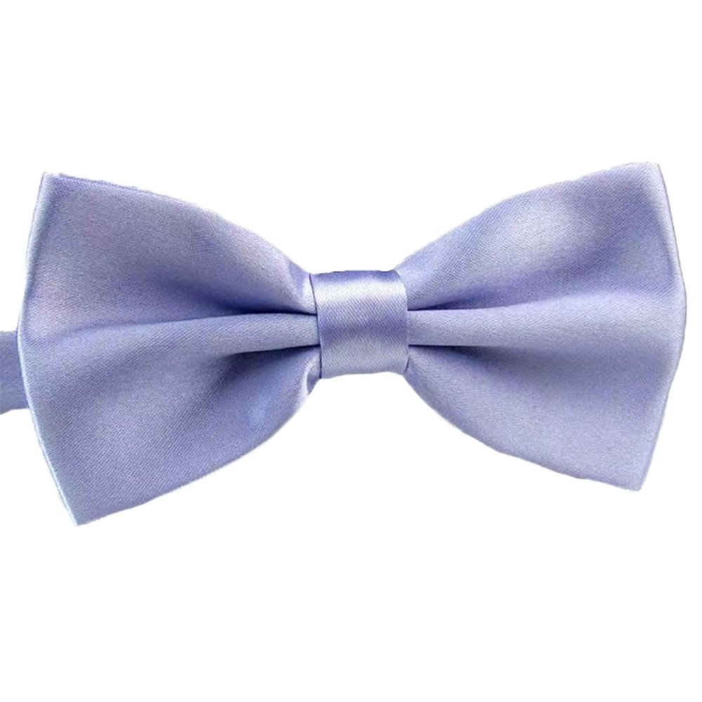 SURVODJA Men Bow Tie Adjustable Length Wedding Male Fashion Boys Satin Bowties one size Pale Purple