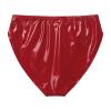 dPois Men's Leather Boxer Briefs Thong Metallic Shiny Bulge Pouch Underwear Latex Hot Pants Clubwear Red Large view 4