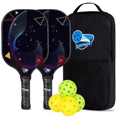 Pickleball Paddles Set of 2, USAPA Standard Multilayer Carbon Fiber Surface High Control & Spin, Pickle Ball Rackets 2 Pack Lightweight Honeycomb Core w/ 4 Pickleball, Portable Bag, for Men Women