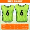 Yahenda 24 Pcs Sports Pinnies Soccer Scrimmage Practice Vests Numbered Soccer Team Pennies with Belt for Adult(Large,Green, Orange) view 2