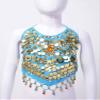 Jhaoyu Girls Belly Dance Top Sequins Tassel Halter Bandage Vest Stage Performance Costume Blue 4-12 Years view 3