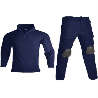 HARGLESMAN Mens Tactical Suits Military BDU Uniforms Set Camo Tops Shirts and Pants Fitting Practical Painball Comfortable Work Shooting Hiking Hunting Outdoor Plus Size Navyblue 2XL for Big Tall