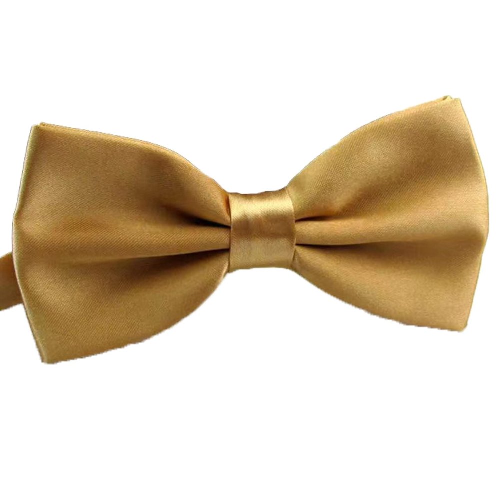 SURVODJA Men Bow Tie Adjustable Length Wedding Male Fashion Boys Satin Bowties one size Champagne