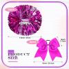 Canlierr 4 Pcs Cheerleading Pom Poms with Baton Handle and Cheerleader Hair Bows, 14 Inch Metallic Cheer Supplies for School Team Spirit Sports Dance Cheering(Rose Red) view 2