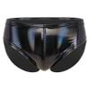 Yihuimin Men's Shiny Metallic Low Waist Bulge Pouch Bikini Briefs Swim Trunks Underwear Swimwear Type B Black 4X-Large view 1