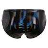 Yihuimin Men's Shiny Metallic Low Waist Bulge Pouch Bikini Briefs Swim Trunks Underwear Swimwear Type B Black 4X-Large view 2