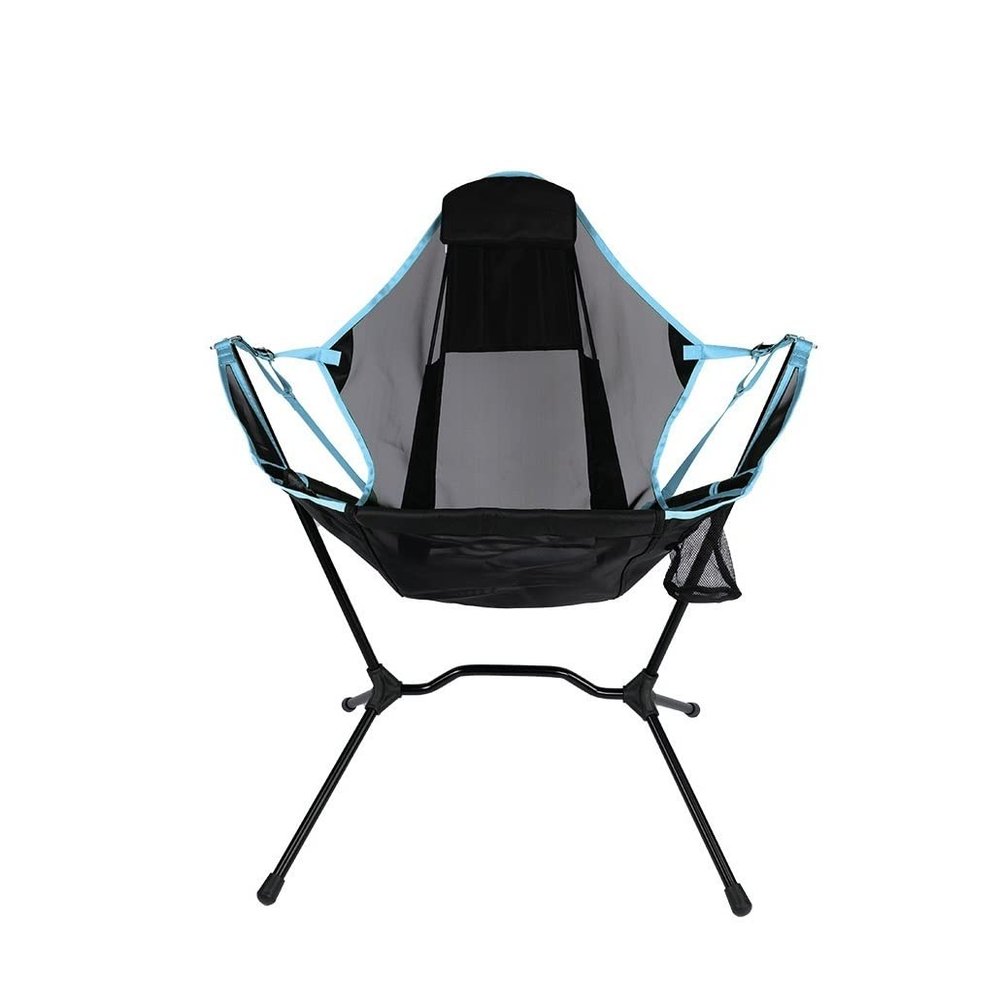Camping Chair Folding Chairs Lawn Chairs Outdoor Folding Chair with Pillow Portable Comfortable Fishing Chair Camping Chair Ultralight Travel Folding Chair Camp Chair Moon Chair (Color : Blue)