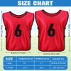 Yahenda 24 Pcs Sports Pinnies Soccer Scrimmage Practice Vests Numbered Soccer Team Pennies with Belt for Adult(Large,Red, Blue) view 2