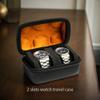 AUKURA 2 slots watch case for travel and storage, hard Watch Roll Organizer holder for Men and Women with microfiber lining view 2