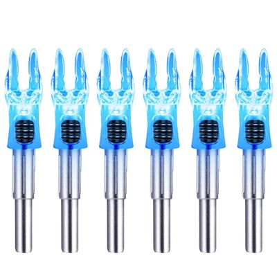 DEEPOWER S Lighted Nocks for Arrows .244/6.2mm 6/12 Pack Lighted Arrow Nocks for Archery Hunting (6 PCS/Blue)