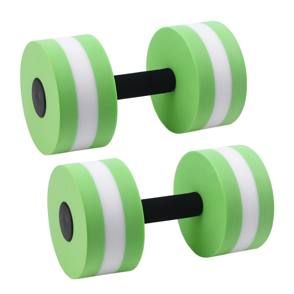 DOITOOL Aquatic Exercise Dumbbells Set of 2 Water Dumbbells for Water Aerobics, Lightweight Foam Dumbbell Pool Resistance Water Fitness Equipment for Loss (Green)
