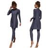 Muslim Swimsuits for Women Modest Islamic Swimwear Burkini Full Cover Long Sleeve Muslim Dress Tops + Pants Set Swimming Costume Sun Protection Rash Guard Set Two Piece Bathing Suits Dark Blue M view 1